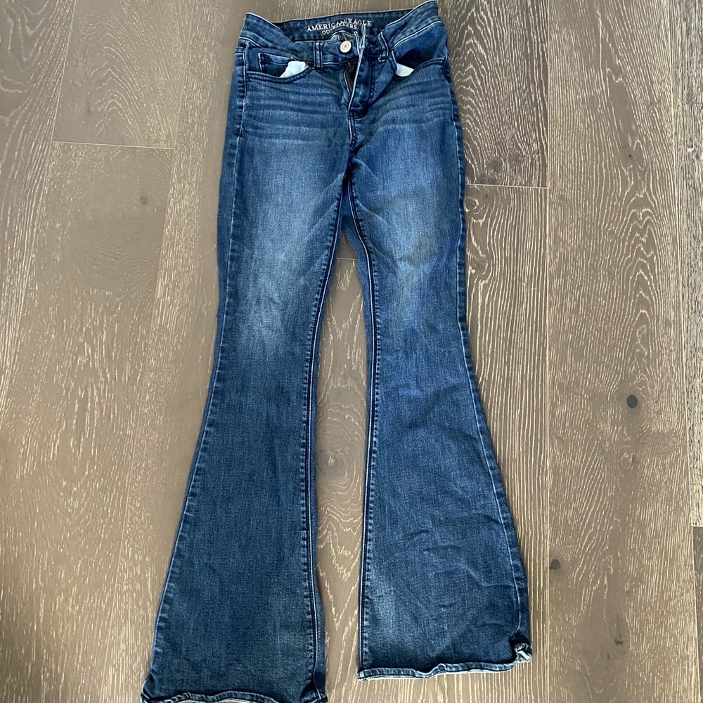 Bellbottom mid rise jeans